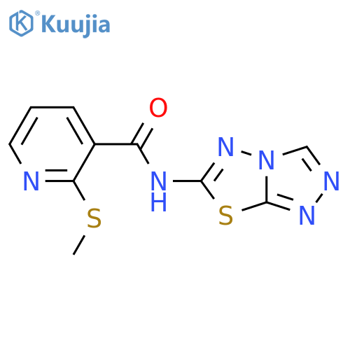 2-(methylsulfanyl)-N-{1,2,4triazolo3,4-b1,3,4thiadiazol-6-yl}pyridine-3-carboxamide structure