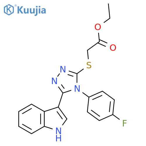 ethyl 2-{4-(4-fluorophenyl)-5-(1H-indol-3-yl)-4H-1,2,4-triazol-3-ylsulfanyl}acetate structure