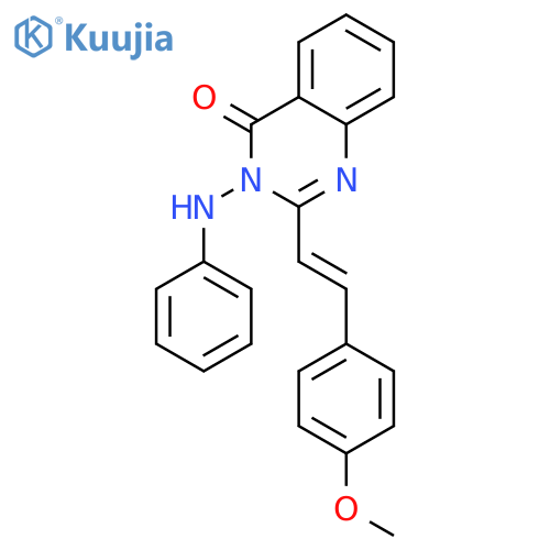 2-[(E)-2-(4-methoxyphenyl)ethenyl]-3-(phenylamino)quinazolin-4(3H)-one structure