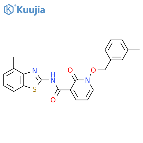 N-(4-methyl-1,3-benzothiazol-2-yl)-1-(3-methylphenyl)methoxy-2-oxo-1,2-dihydropyridine-3-carboxamide structure