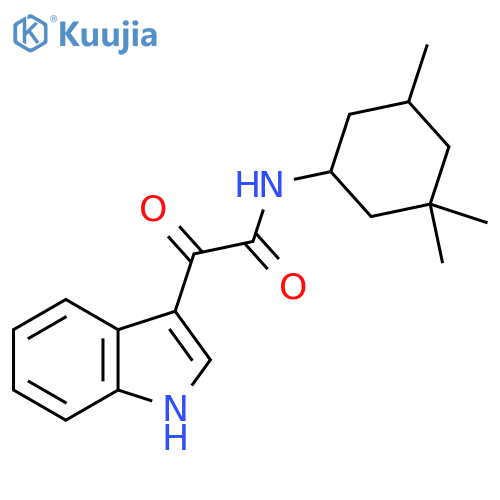 2-(1H-indol-3-yl)-2-oxo-N-(3,3,5-trimethylcyclohexyl)acetamide structure