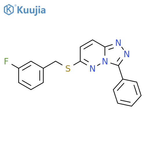 6-{(3-fluorophenyl)methylsulfanyl}-3-phenyl-1,2,4triazolo4,3-bpyridazine structure