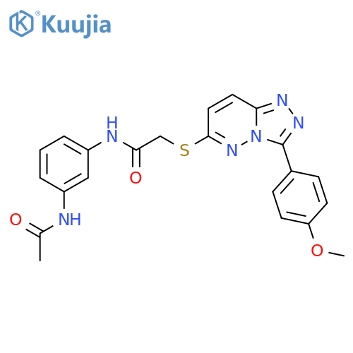 N-(3-acetamidophenyl)-2-{3-(4-methoxyphenyl)-1,2,4triazolo4,3-bpyridazin-6-ylsulfanyl}acetamide structure