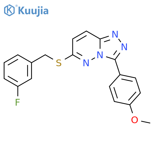 6-{(3-fluorophenyl)methylsulfanyl}-3-(4-methoxyphenyl)-1,2,4triazolo4,3-bpyridazine structure