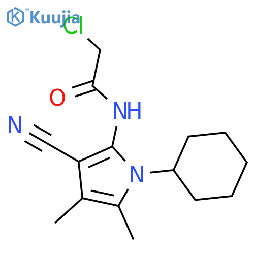 2-chloro-N-(3-cyano-1-cyclohexyl-4,5-dimethyl-1H-pyrrol-2-yl)acetamide structure
