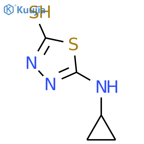 5-(cyclopropylamino)-1,3,4-thiadiazole-2-thiol structure