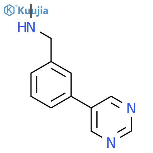 Benzenemethanamine, N-methyl-3-(5-pyrimidinyl)- structure