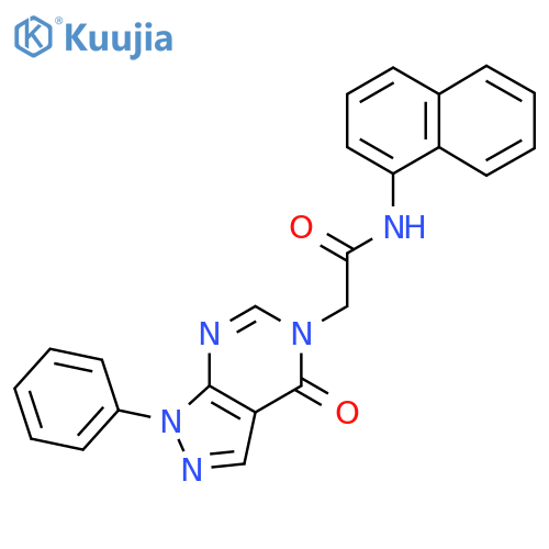 N-(naphthalen-1-yl)-2-{4-oxo-1-phenyl-1H,4H,5H-pyrazolo3,4-dpyrimidin-5-yl}acetamide structure