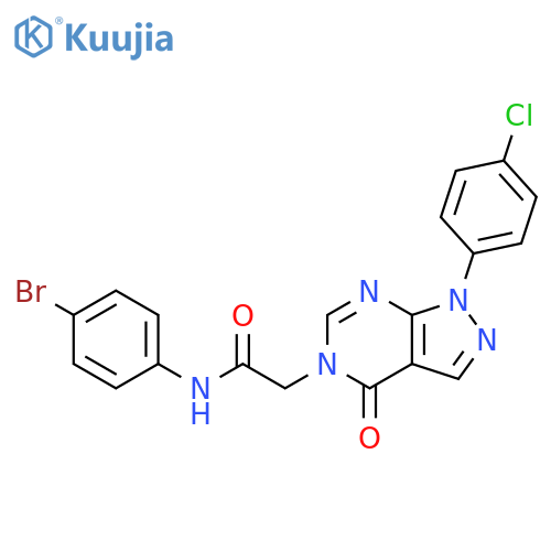 N-(4-bromophenyl)-2-1-(4-chlorophenyl)-4-oxo-1H,4H,5H-pyrazolo3,4-dpyrimidin-5-ylacetamide structure