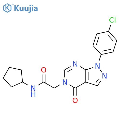 2-1-(4-chlorophenyl)-4-oxo-1H,4H,5H-pyrazolo3,4-dpyrimidin-5-yl-N-cyclopentylacetamide structure