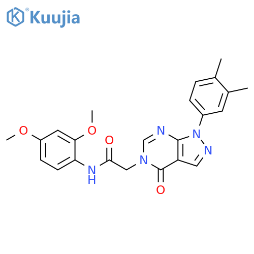 N-(2,4-dimethoxyphenyl)-2-1-(3,4-dimethylphenyl)-4-oxo-1H,4H,5H-pyrazolo3,4-dpyrimidin-5-ylacetamide structure