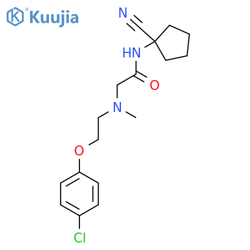 2-((2-(4-Chlorophenoxy)ethyl)(methyl)amino)-N-(1-cyanocyclopentyl)acetamide structure
