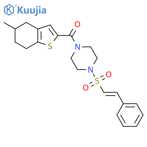 1-(5-Methyl-4,5,6,7-tetrahydro-1-benzothiophene-2-carbonyl)-4-(2-phenylethenesulfonyl)piperazine structure