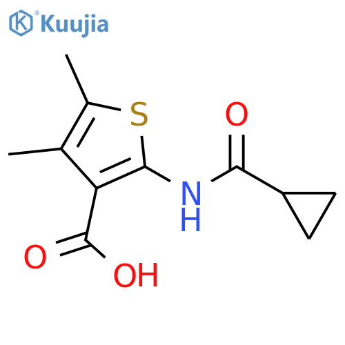 2-cyclopropaneamido-4,5-dimethylthiophene-3-carboxylic acid structure