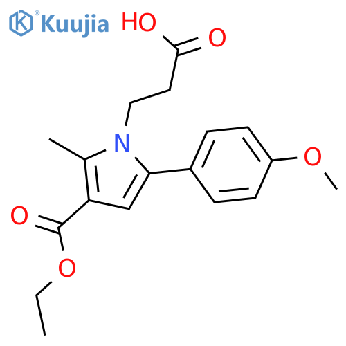 3-3-(Ethoxycarbonyl)-5-(4-methoxyphenyl)-2-methyl-1H-pyrrol-1-ylpropanoic acid structure