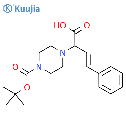 (3E)-2-(4-(tert-Butyl)oxycarbonylpiperazinyl)-4-phenylbut-3-enoic Acid structure