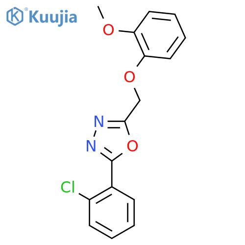 2-(2-chlorophenyl)-5-(2-methoxyphenoxy)methyl-1,3,4-oxadiazole structure