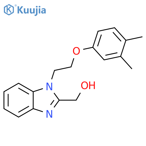 {1-2-(3,4-dimethylphenoxy)ethyl-1H-1,3-benzodiazol-2-yl}methanol structure