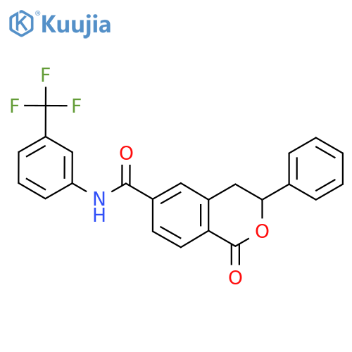 1-oxo-3-phenyl-N-3-(trifluoromethyl)phenyl-3,4-dihydro-1H-2-benzopyran-6-carboxamide structure