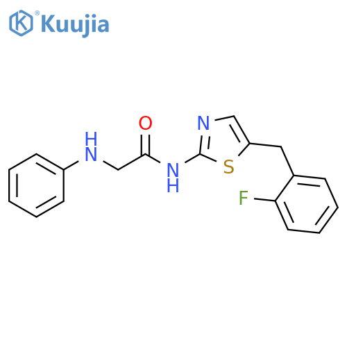 N-{5-(2-fluorophenyl)methyl-1,3-thiazol-2-yl}-2-(phenylamino)acetamide structure