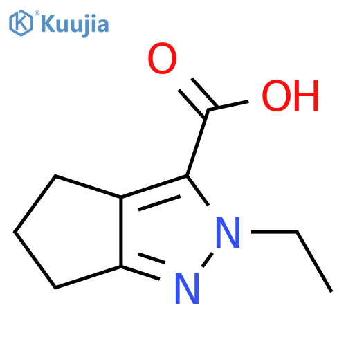 2-ethyl-2H,4H,5H,6H-cyclopentacpyrazole-3-carboxylic acid structure