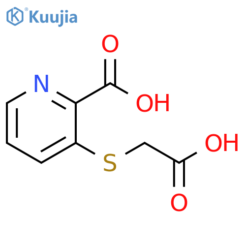 3-(carboxymethyl)sulfanylpyridine-2-carboxylic acid structure