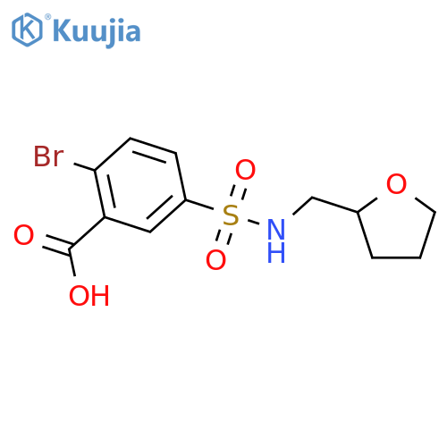 2-bromo-5-{[(oxolan-2-yl)methyl]sulfamoyl}benzoic acid structure