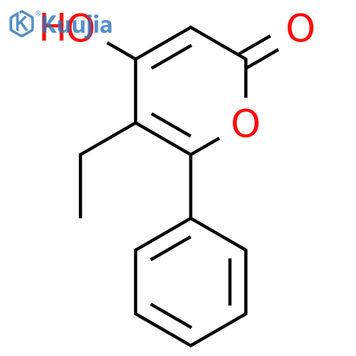 5-ETHYL-4-HYDROXY-6-PHENYL-PYRAN-2-ONE structure