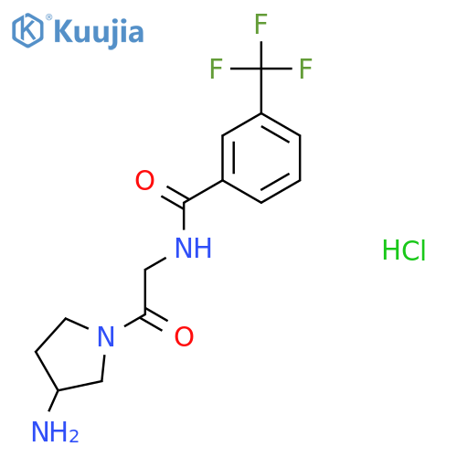 N-[2-(3-Aminopyrrolidin-1-yl)-2-oxoethyl]-3-(trifluoromethyl)benzamide;hydrochloride structure