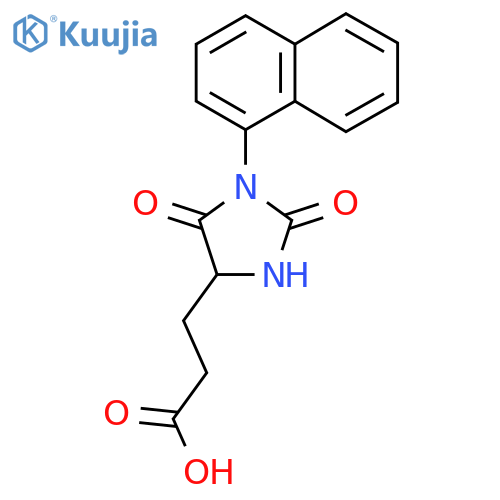 3-[1-(Naphthalen-1-yl)-2,5-dioxoimidazolidin-4-yl]propanoic acid structure