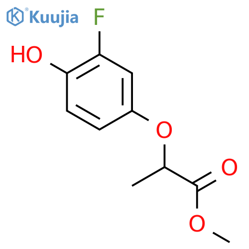 Propanoic acid, 2-(3-fluoro-4-hydroxyphenoxy)-, methyl ester structure