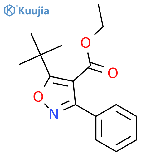 4-Isoxazolecarboxylicacid, 5-(1,1-dimethylethyl)-3-phenyl-, ethyl ester structure