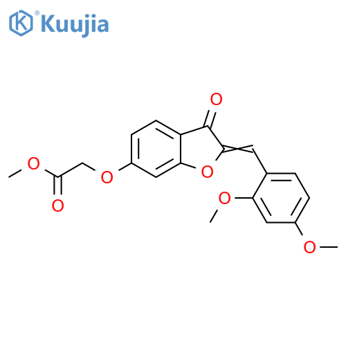 methyl 2-{(2Z)-2-(2,4-dimethoxyphenyl)methylidene-3-oxo-2,3-dihydro-1-benzofuran-6-yloxy}acetate structure