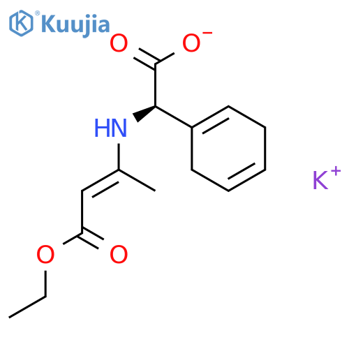 1,4-Cyclohexadiene-1-aceticacid, a-[(3-ethoxy-1-methyl-3-oxo-1-propenyl)amino]-,monopotassium salt, (aR)- (9CI) structure