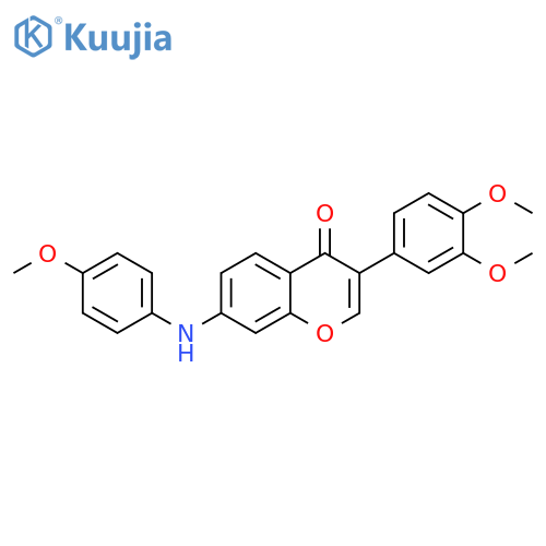3-(3,4-dimethoxyphenyl)-7-(4-methoxyphenyl)amino-4H-chromen-4-one structure