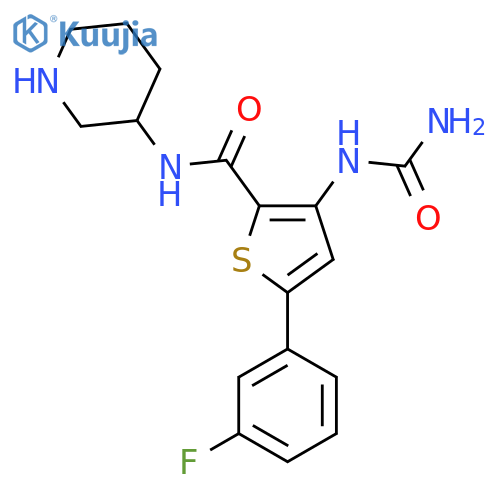 5-(3-Fluorophenyl)-N-(piperidin-3-yl)-3-ureidothiophene-2-carboxamide structure