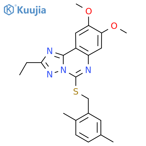 5-{[(2,5-dimethylphenyl)methyl]sulfanyl}-2-ethyl-8,9-dimethoxy-[1,2,4]triazolo[1,5-c]quinazoline structure