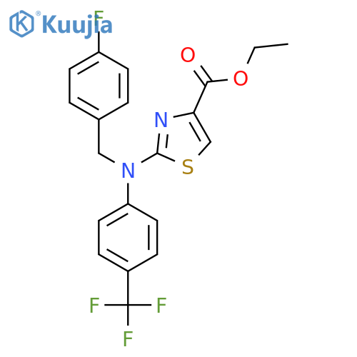 Ethyl 2-{[(4-fluorophenyl)methyl][4-(trifluoromethyl)phenyl]amino}-1,3-thiazole-4-carboxylate structure