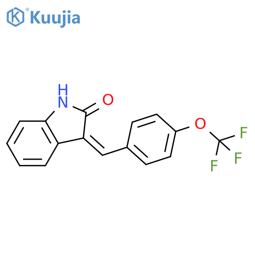 (3Z)-3-{[4-(trifluoromethoxy)phenyl]methylidene}-2,3-dihydro-1H-indol-2-one structure