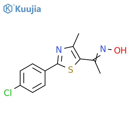 (E)-N-{1-[2-(4-chlorophenyl)-4-methyl-1,3-thiazol-5-yl]ethylidene}hydroxylamine structure