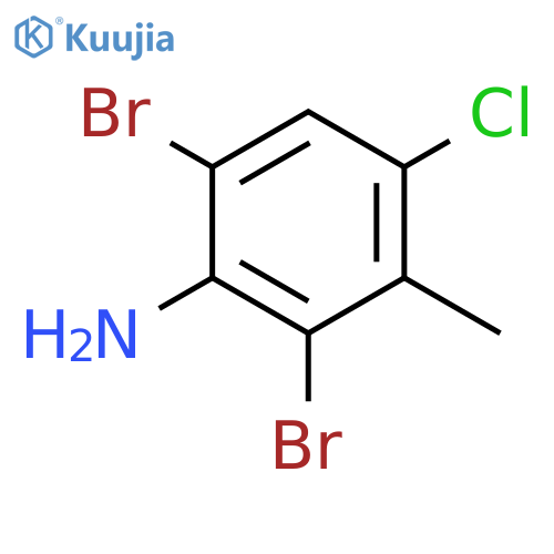 2,6-dibromo-4-chloro-3-methyl-aniline structure