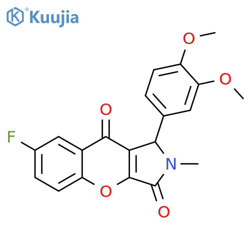 1-(3,4-dimethoxyphenyl)-7-fluoro-2-methyl-1H,2H,3H,9H-chromeno2,3-cpyrrole-3,9-dione structure