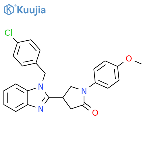 4-{1-(4-chlorophenyl)methyl-1H-1,3-benzodiazol-2-yl}-1-(4-methoxyphenyl)pyrrolidin-2-one structure