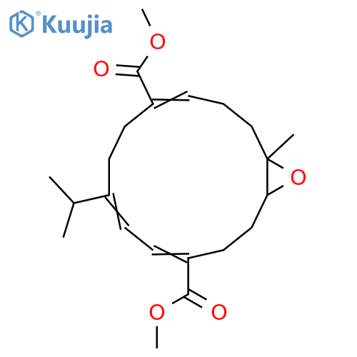 1,3,7,11-Cembratetraene-18,20-dioic acid; (1E,3Z,7E,11Z)-form, 7R*,8R*-Epoxide, di-Me ester structure