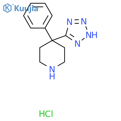 4-phenyl-4-(1H-1,2,3,4-tetrazol-5-yl)piperidine hydrochloride structure