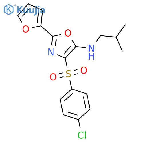 4-(4-chlorobenzenesulfonyl)-2-(furan-2-yl)-N-(2-methylpropyl)-1,3-oxazol-5-amine structure