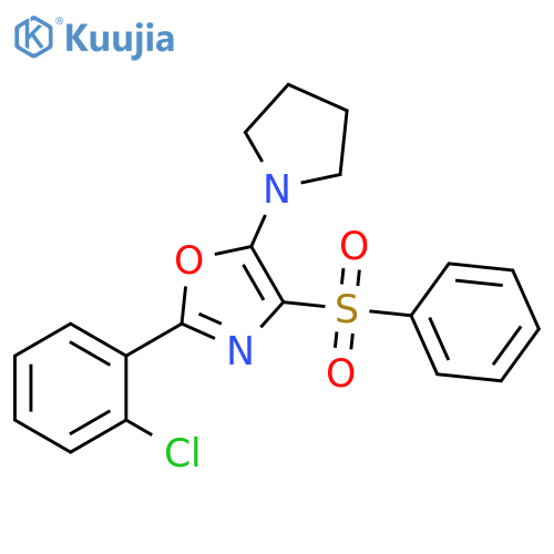 4-(benzenesulfonyl)-2-(2-chlorophenyl)-5-(pyrrolidin-1-yl)-1,3-oxazole structure