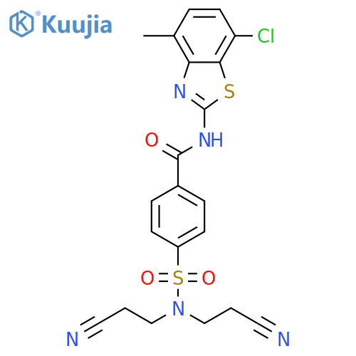 4-bis(2-cyanoethyl)sulfamoyl-N-(7-chloro-4-methyl-1,3-benzothiazol-2-yl)benzamide structure