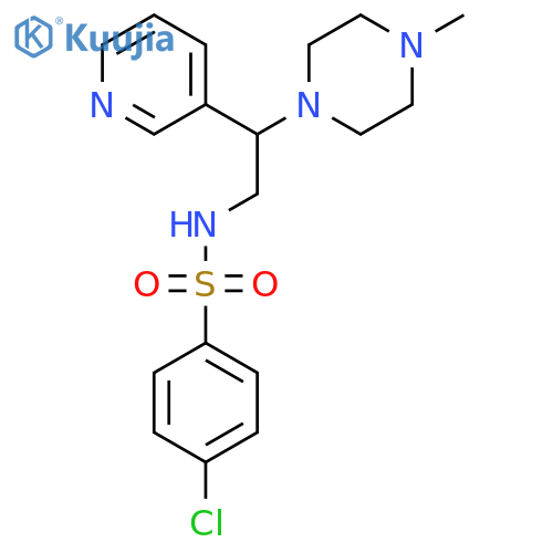 4-chloro-N-2-(4-methylpiperazin-1-yl)-2-(pyridin-3-yl)ethylbenzene-1-sulfonamide structure