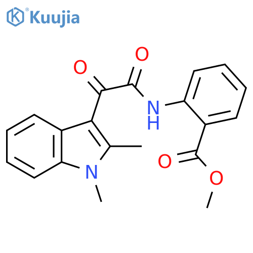 methyl 2-2-(1,2-dimethyl-1H-indol-3-yl)-2-oxoacetamidobenzoate structure